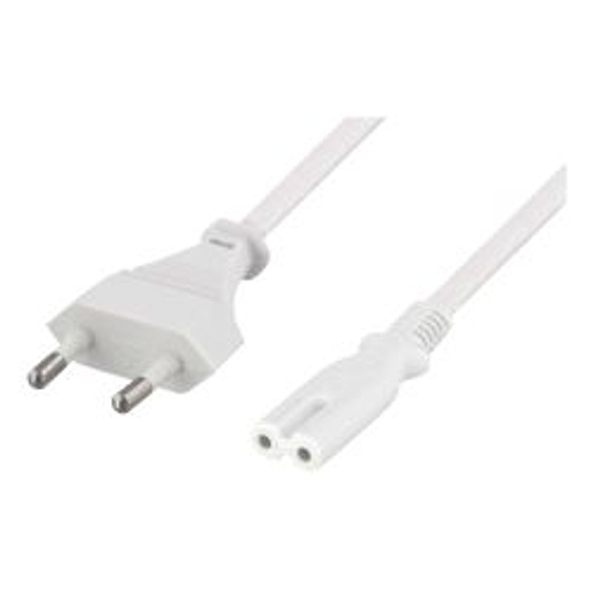 Deltaco Unearthed Power Cable, Cee 7/16 To Iec 60320 C7, 1m, White