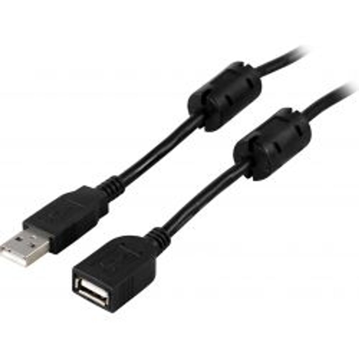 Deltaco Usb 2.0 Cable Type A Male Type A Female 2m Ferrite Cores - Ledning