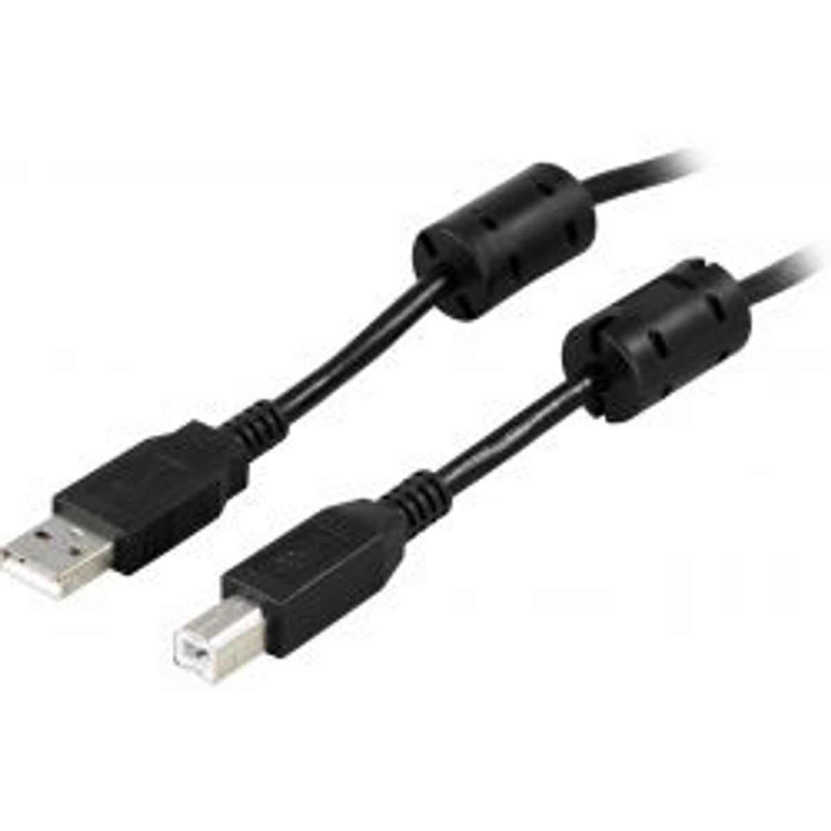 Deltaco Usb 2.0 Cable Type A Male Type B Male Ferrite Cores 5m Black