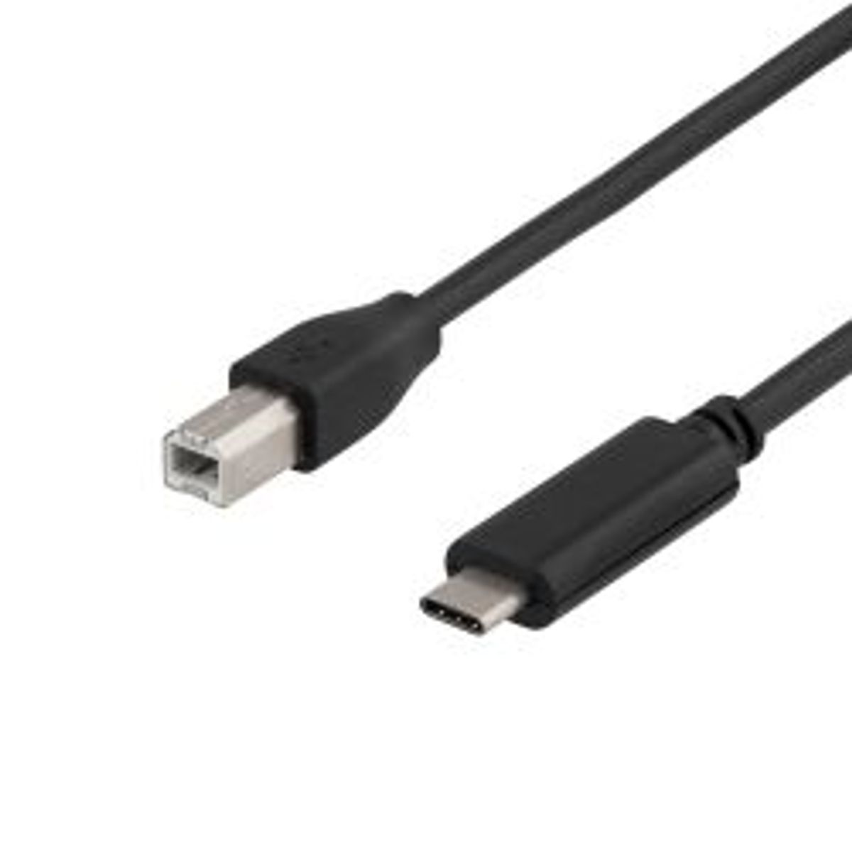 Deltaco Usb 2.0 Cable, Type C M, Type B M, 1m, Black - Ledning