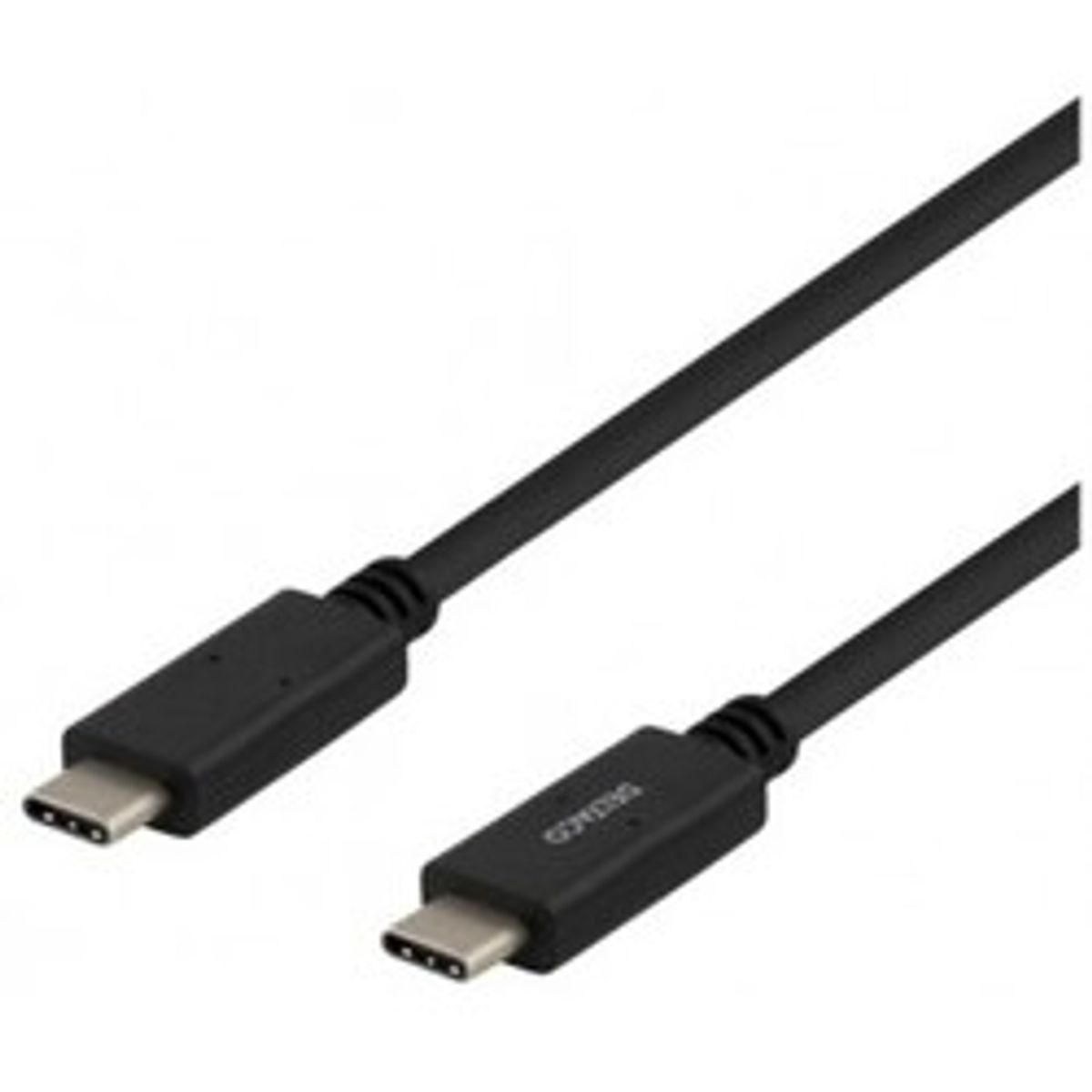 Deltaco Usb 2.0 Usb-c To Usb-c-cable, 1m, Black - Ledning