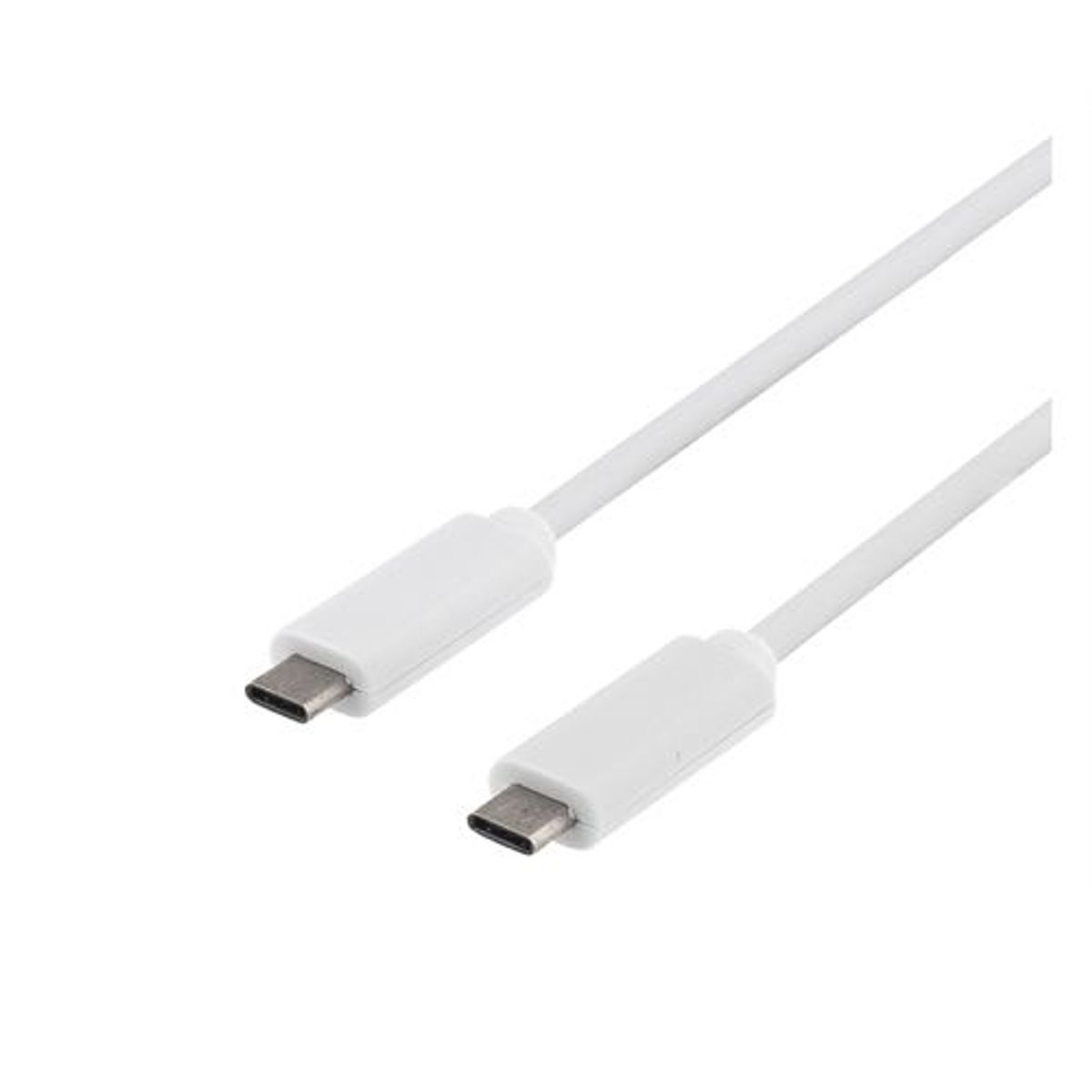 Deltaco - USB-C 3.1 (Gen.1) kabel (3A/60W) (USB-C / USB-C) (Han-Han) (Hvid) - 1,0 m