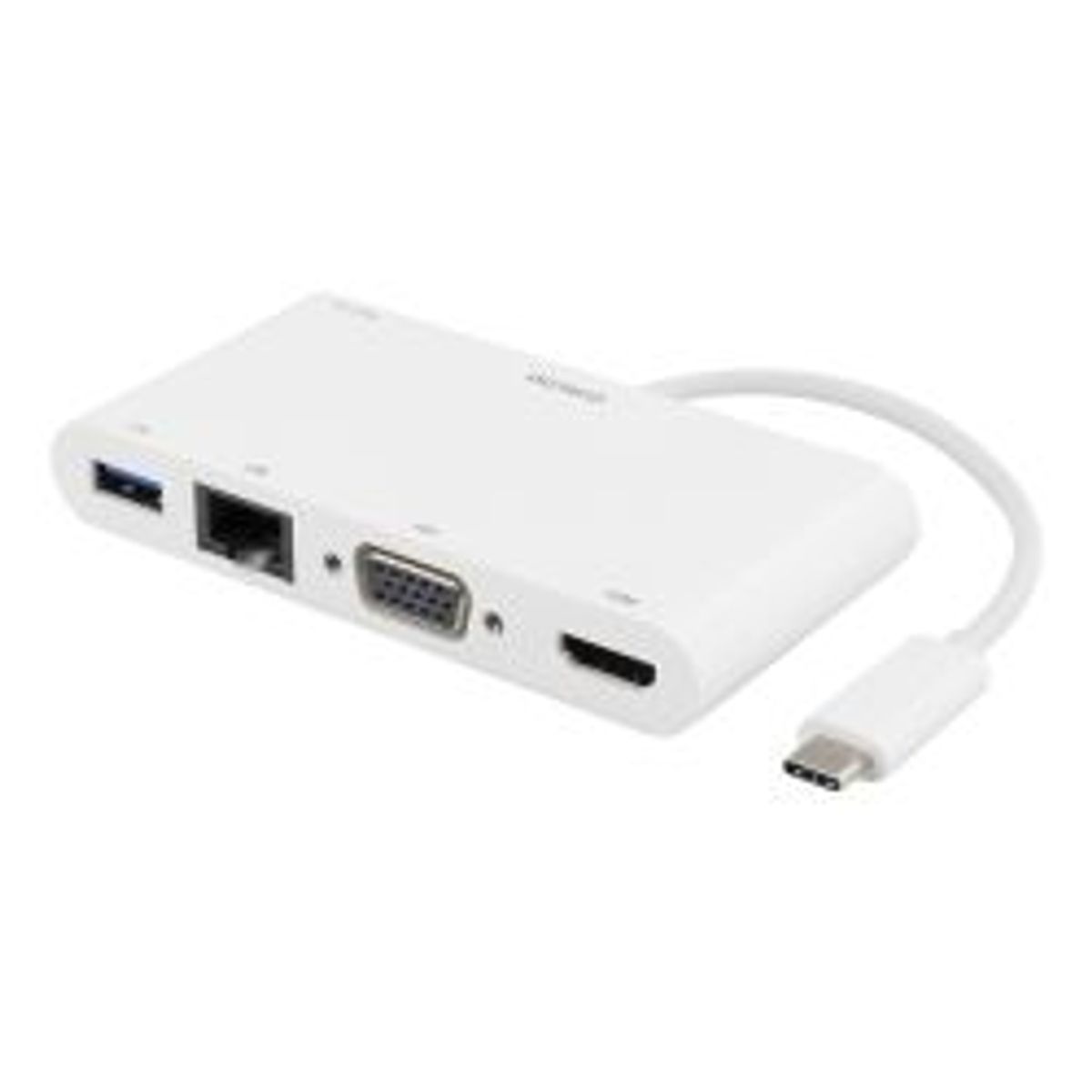 Deltaco Usb-c Docking Station 100w Pd Hdmi Usb-a Gbit Lan Vga White