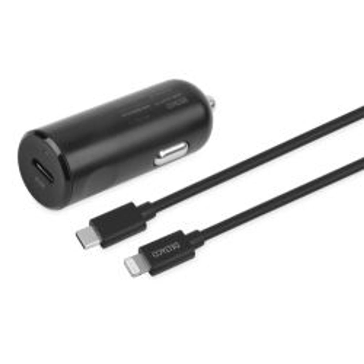 Deltaco Usb Car Charger 1x Usbc Pd 20 W 1 M Lightning Cable Black - Billader