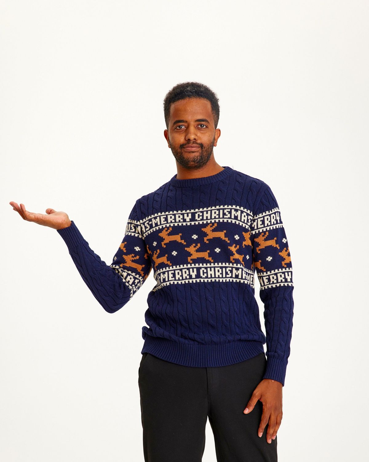 Den Elegante Julesweater Blå - herre / mænd.