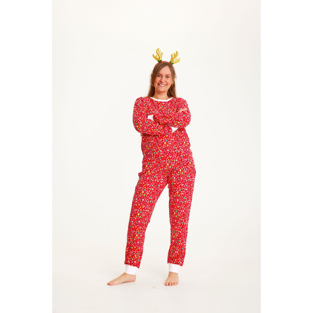 Den Julede Julepyjamas Rød - dame / kvinder.