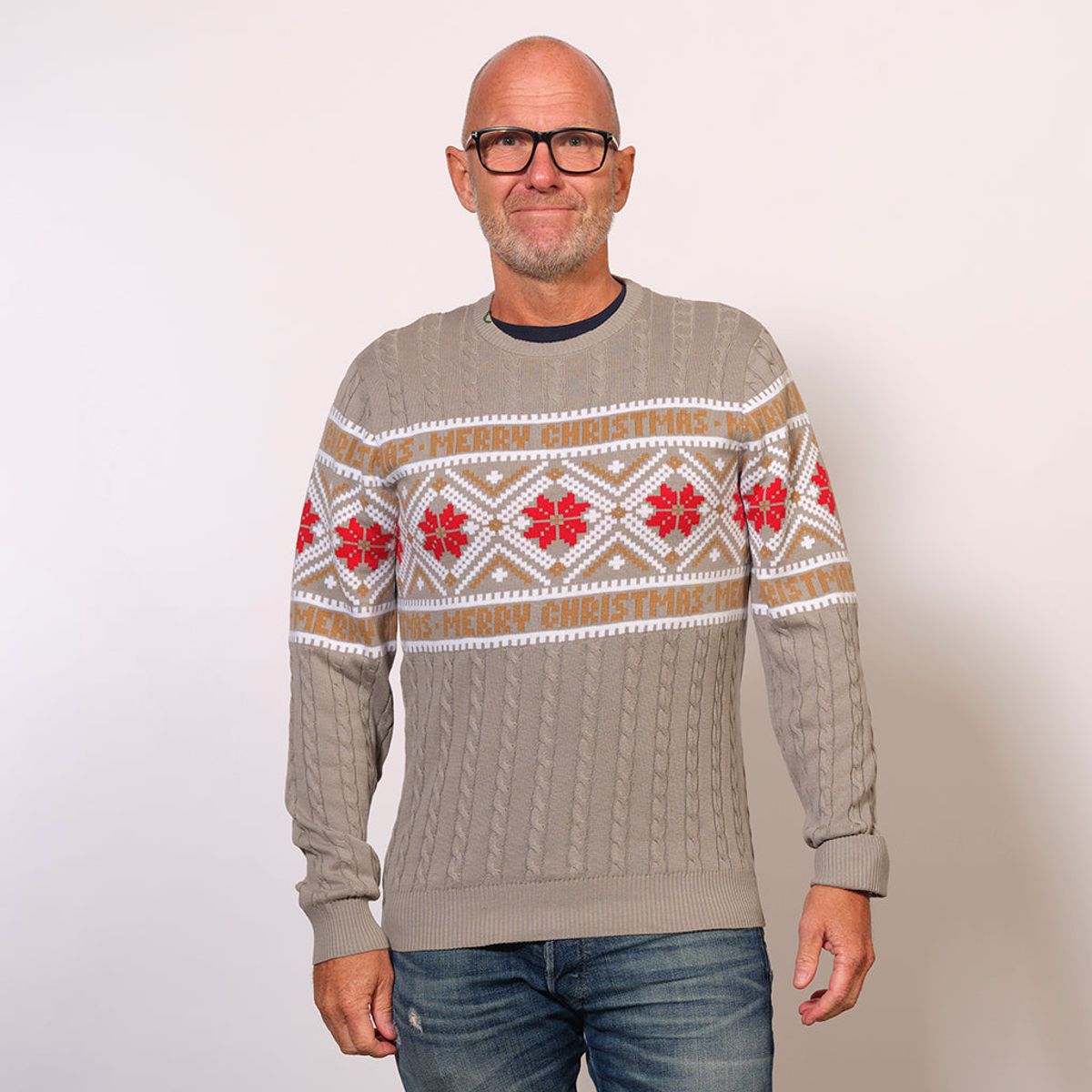 Den Nordiske Julesweater Grå - herre / mænd