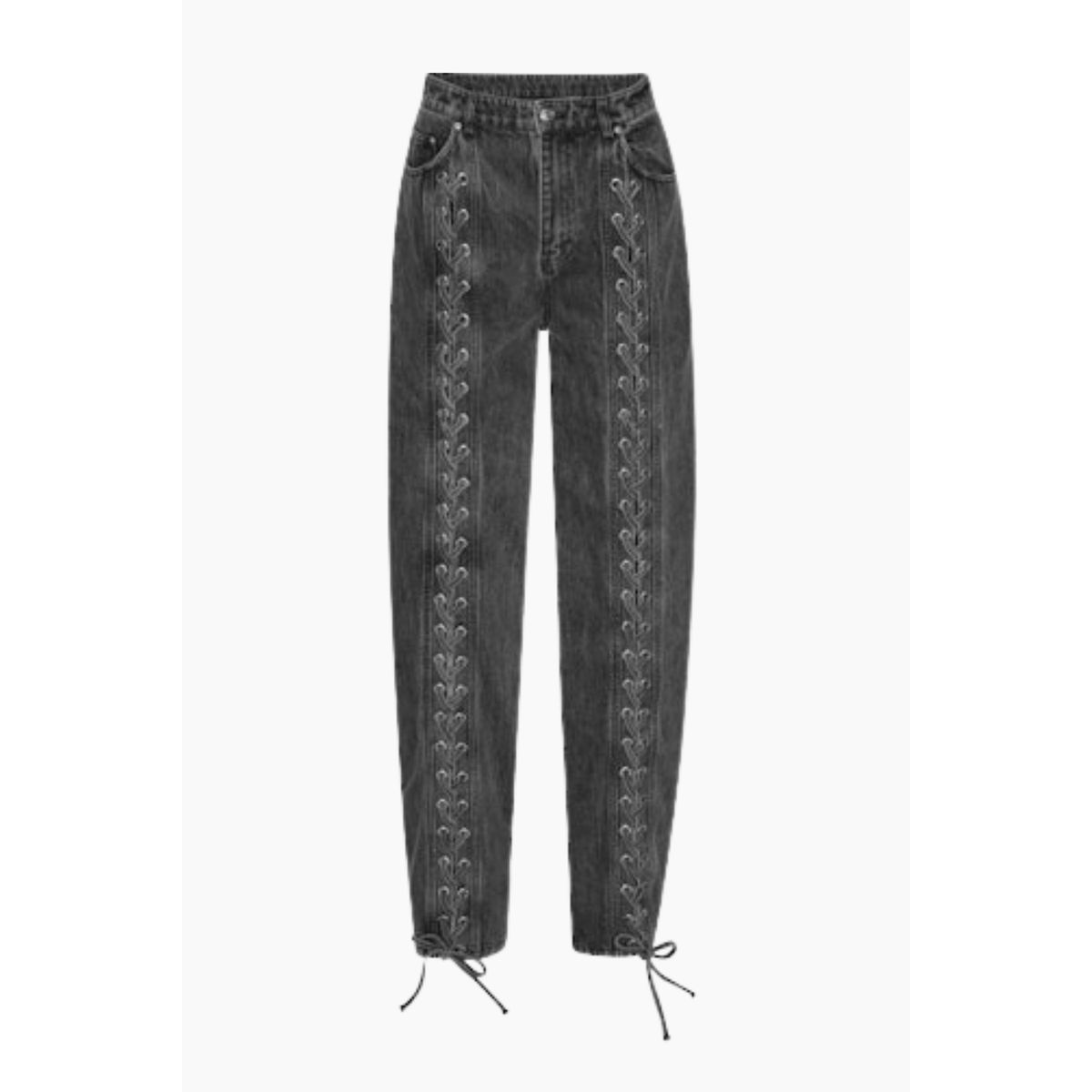 Denim Laced Leg Pants - Black - ROTATE - Sort 27