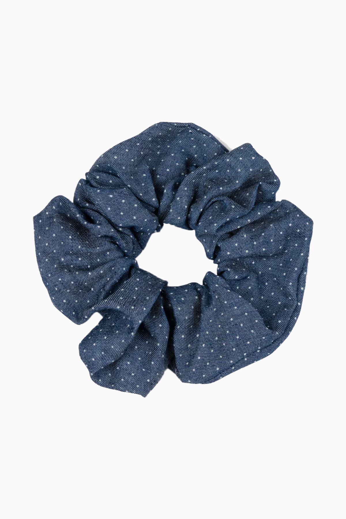 Denim Scrunchie - Dots - Sui Ava - Blå One Size