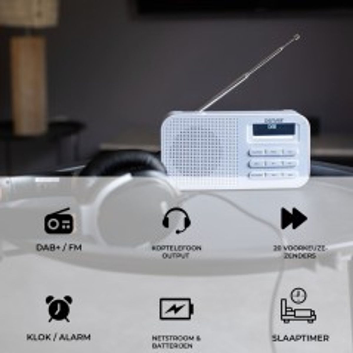 DENVER DAB-42 DAB bærbar radio Hvid