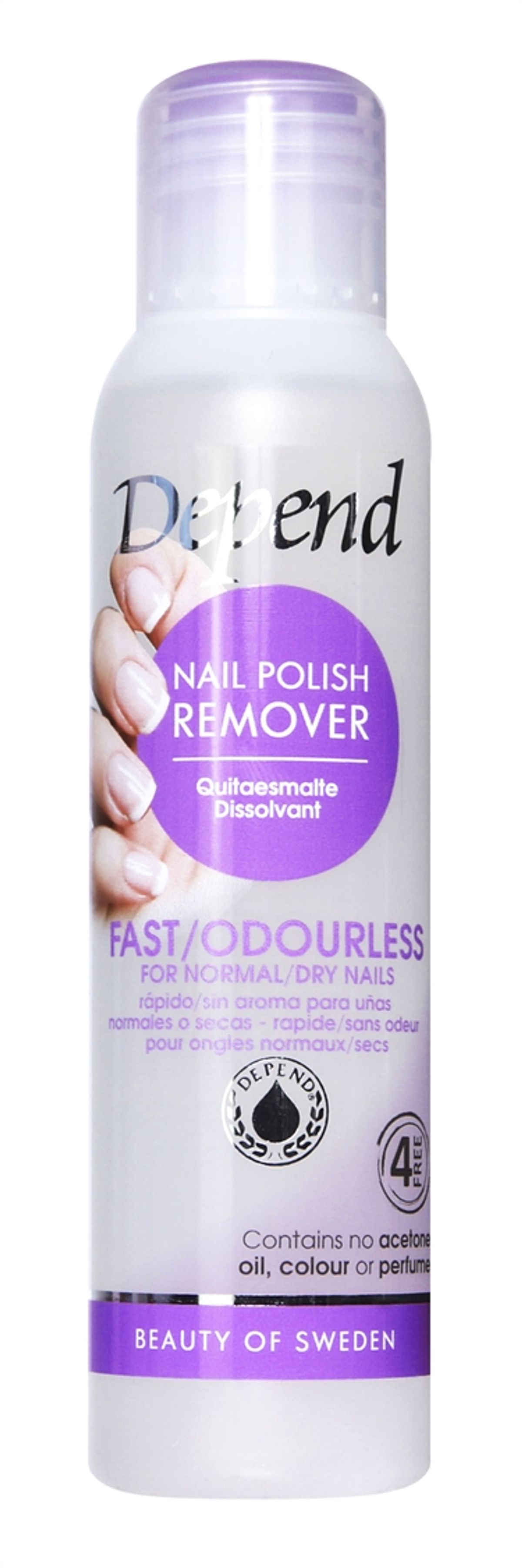 Depend Nail Polish Remover Parfumefri Hurtigvirkende 100 ml