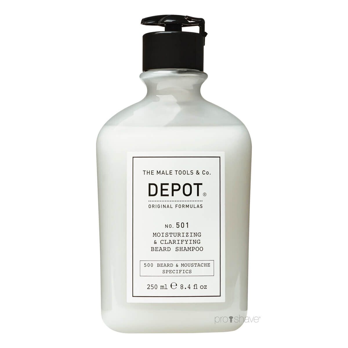 Depot Moisturizing & Clarifying Beard Shampoo, No. 501, 250 ml.