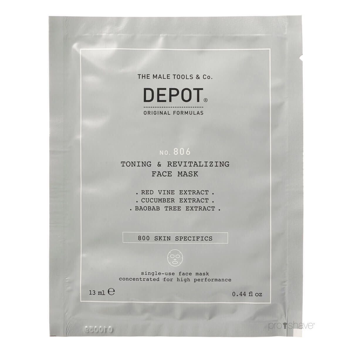 Depot Toning & Revitalizing Face Mask, No. 806, 1 stk.