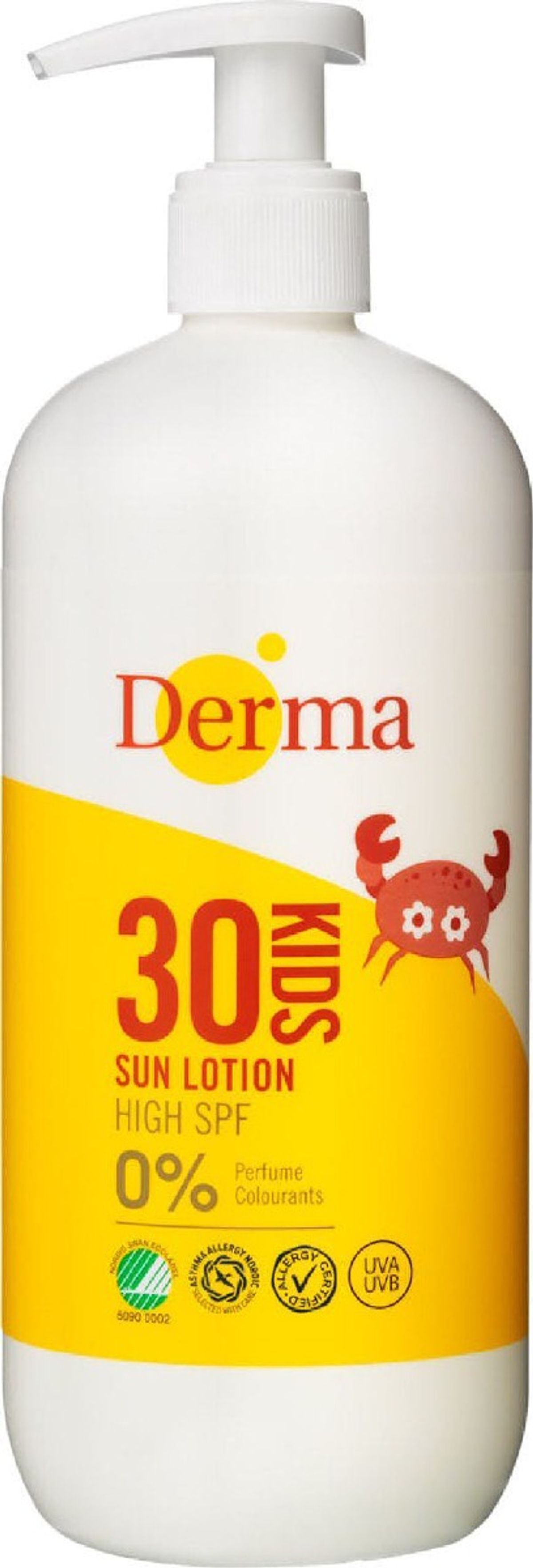 Derma kids sun lotion high SPF30 0% perfume 500ml