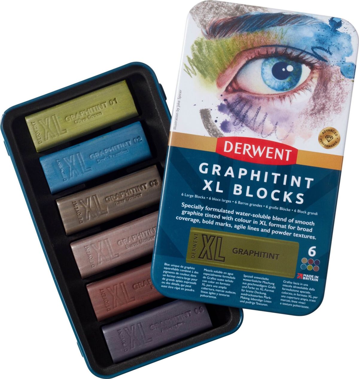 Derwent - Graphitint Xl Blocks Tin Of 6 (601055)