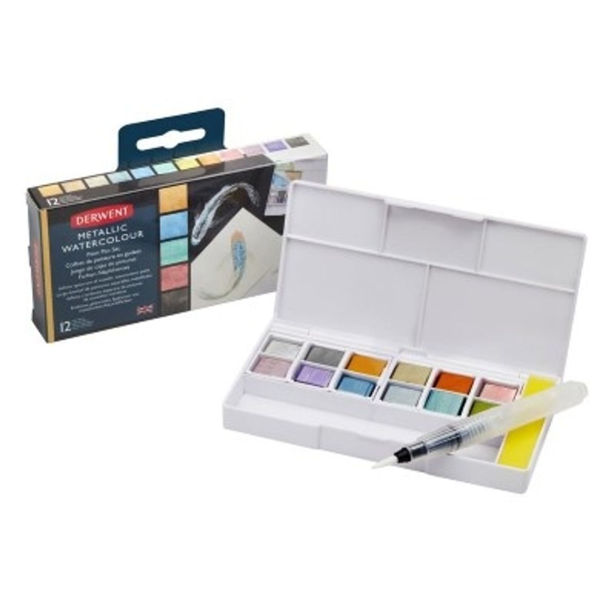 Derwent Metallic Paint Pan Set 12 stk