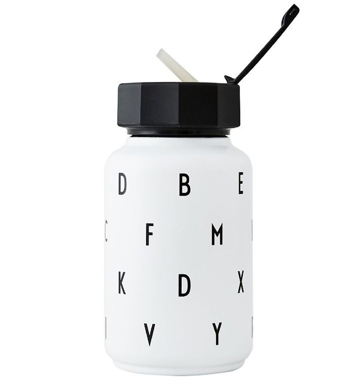 Design Letters Termoflaske m. Sugerør - 330 ml - Hvid