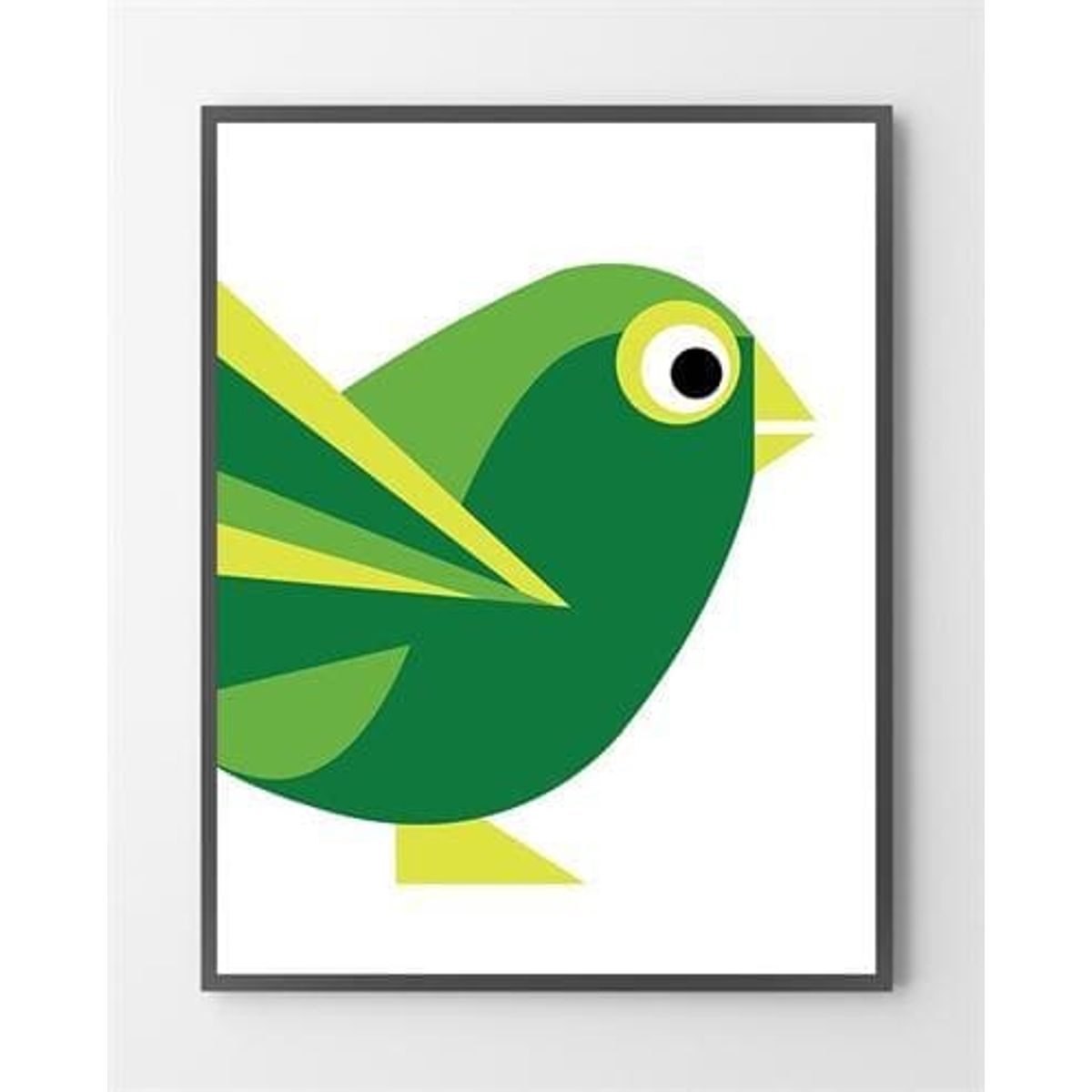 Design plakater - Grøn Birdy - 30x40 cm.