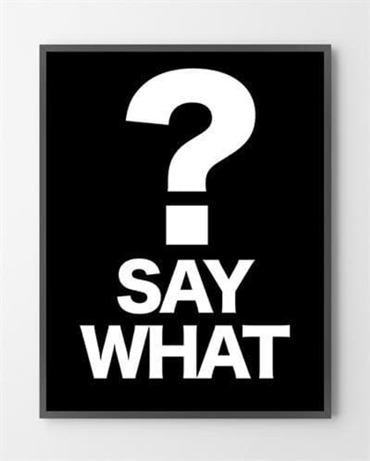 Design plakater - Say what? - 30x40 cm.