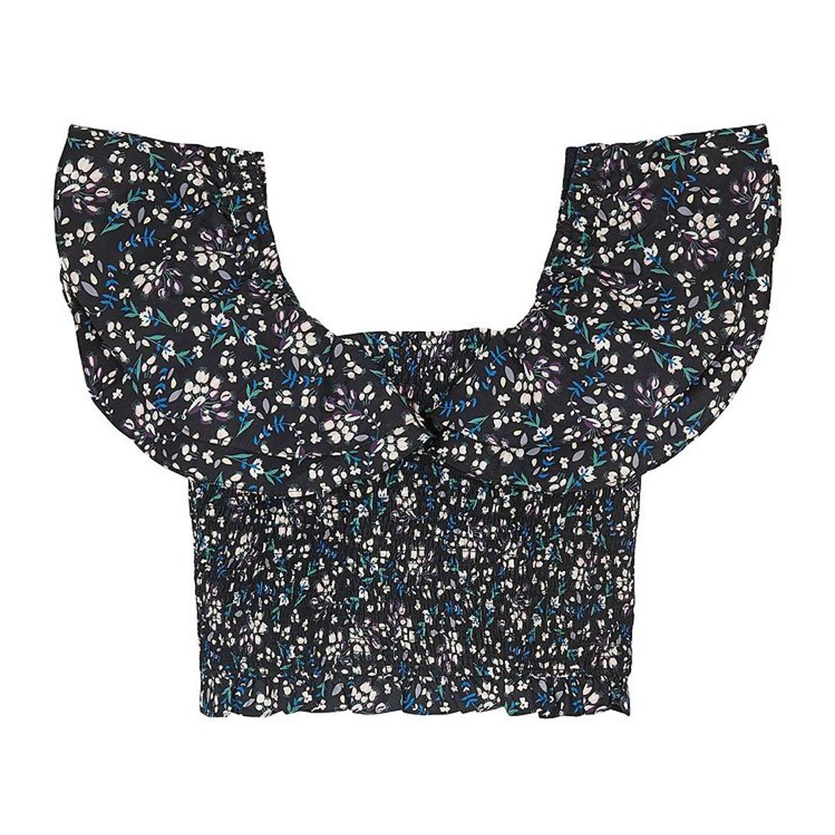 Designers Remix Top - Sandrine - Black Flower Print