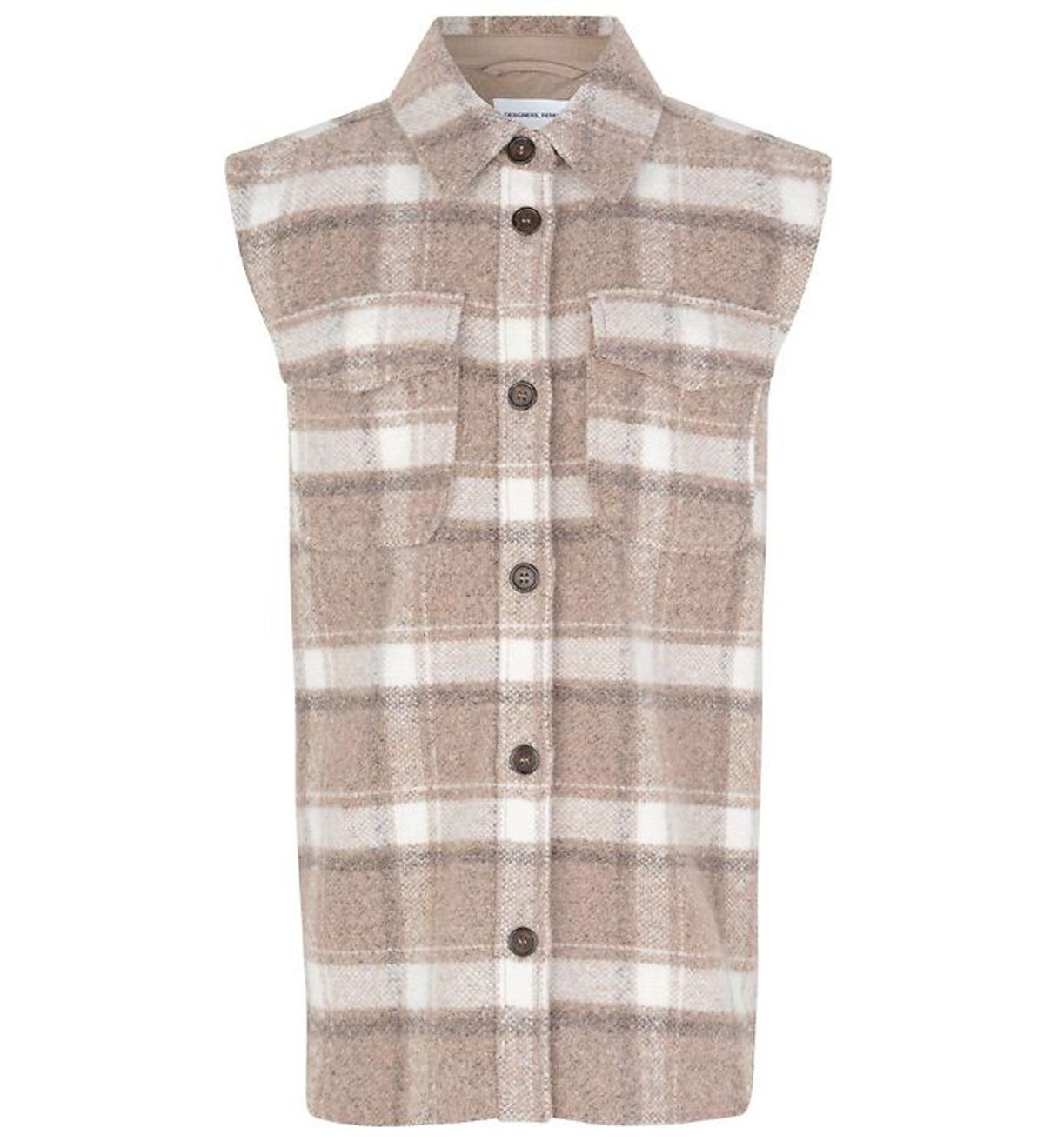 Designers Remix Vest - Uld/Polyester - G Jayden - Beige Check