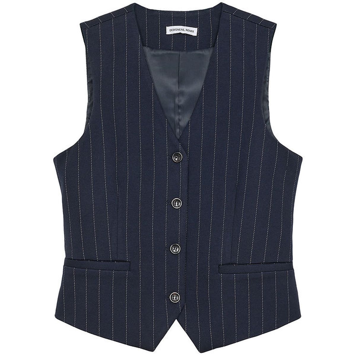 Designers Remix Vest - Zoe - Navy/White Pinstripe