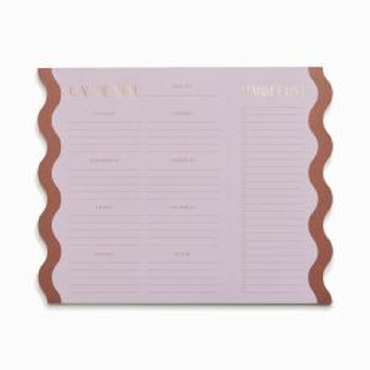 Designworks Ink Planning Calendar Menu - Light Purple & Nutmeg - Notesblok