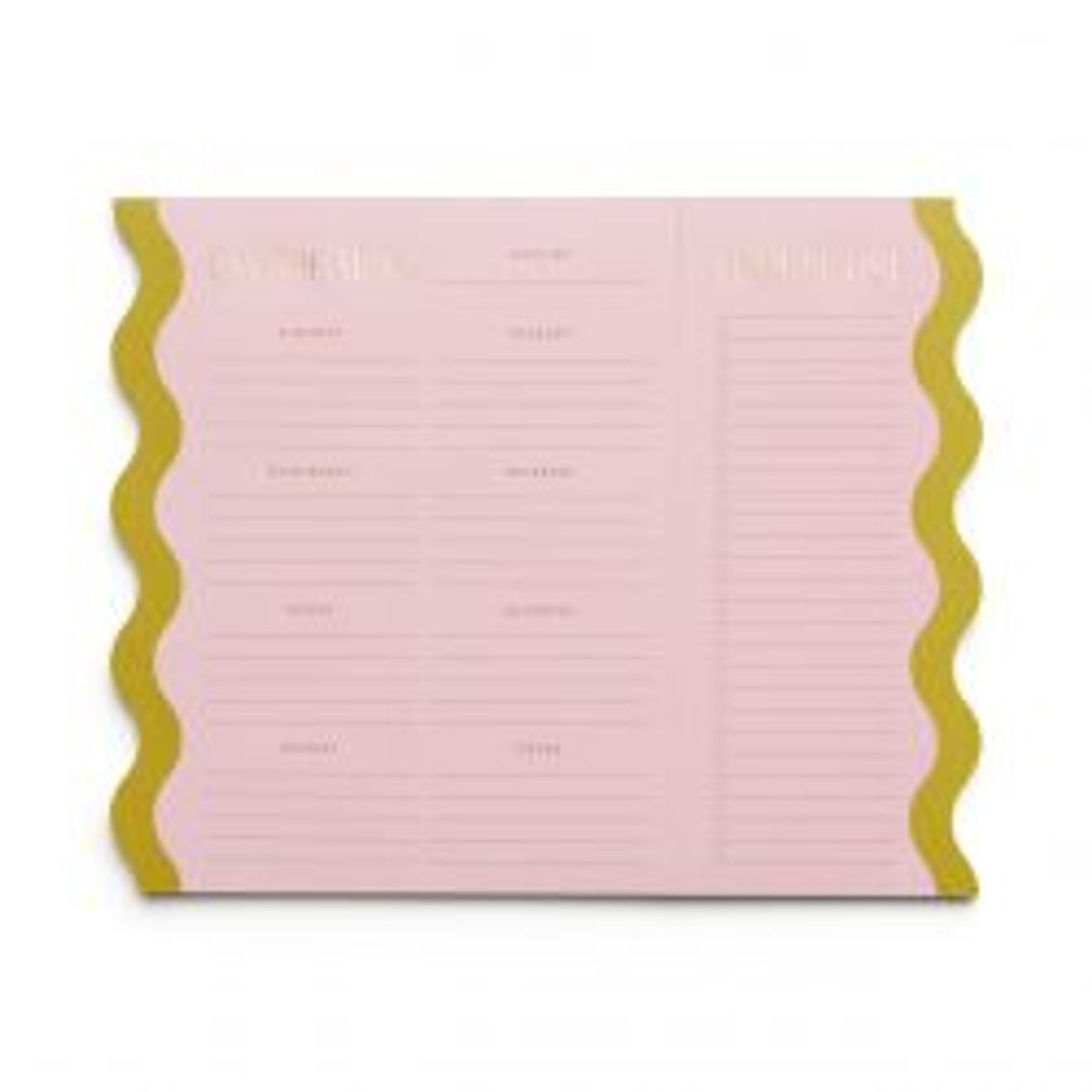 Designworks Ink Planning Calendar Menu - Pink & Chartreuse - Notesblok