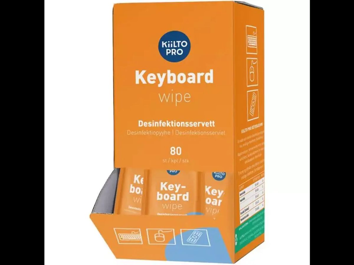 Desinfektionsserviet Kiilto PRO Keyboard/mus/mobil Enkeltindpakket 80 stk