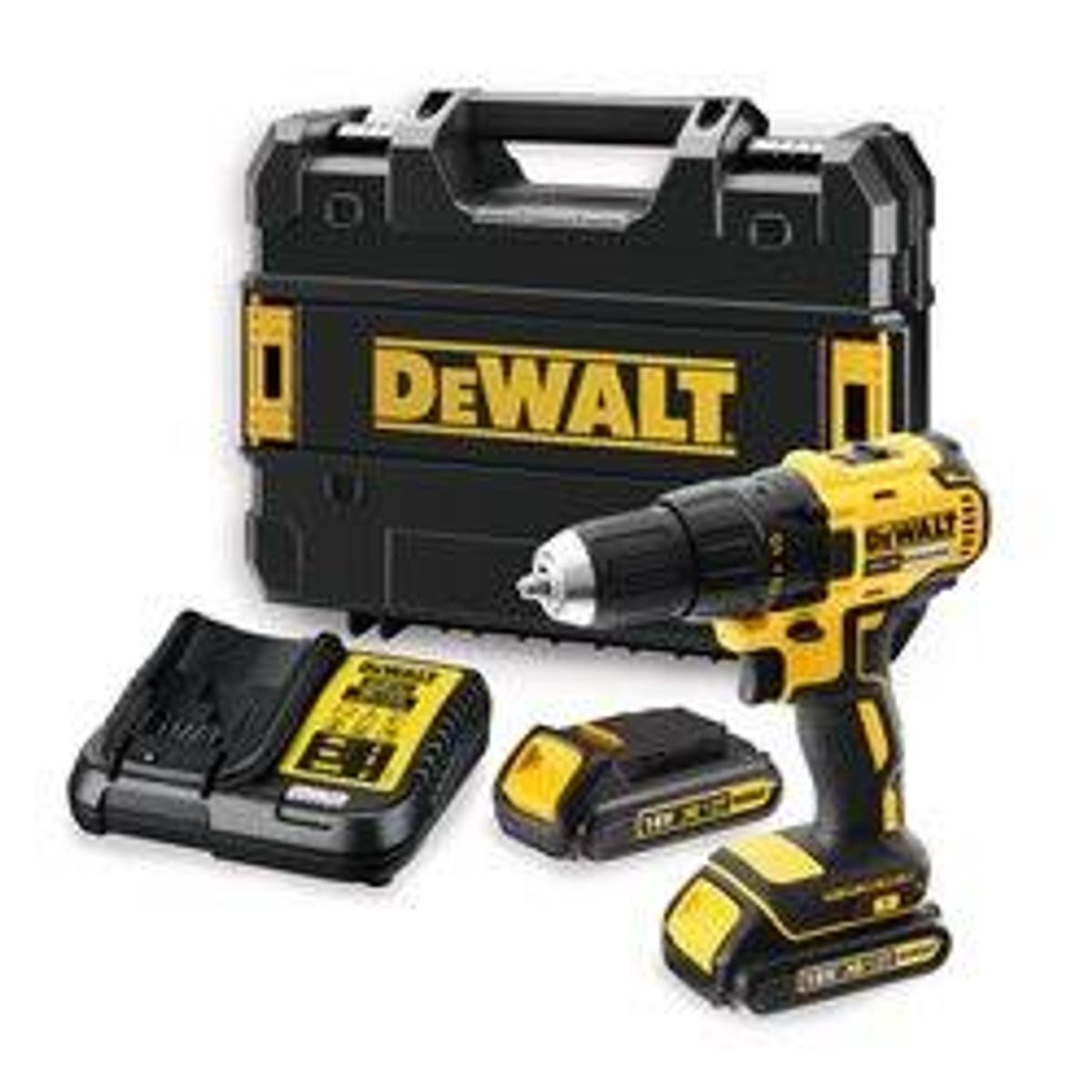 DeWalt 18V XR kulløs kompakt boremaskine, 2 x 1,5Ah