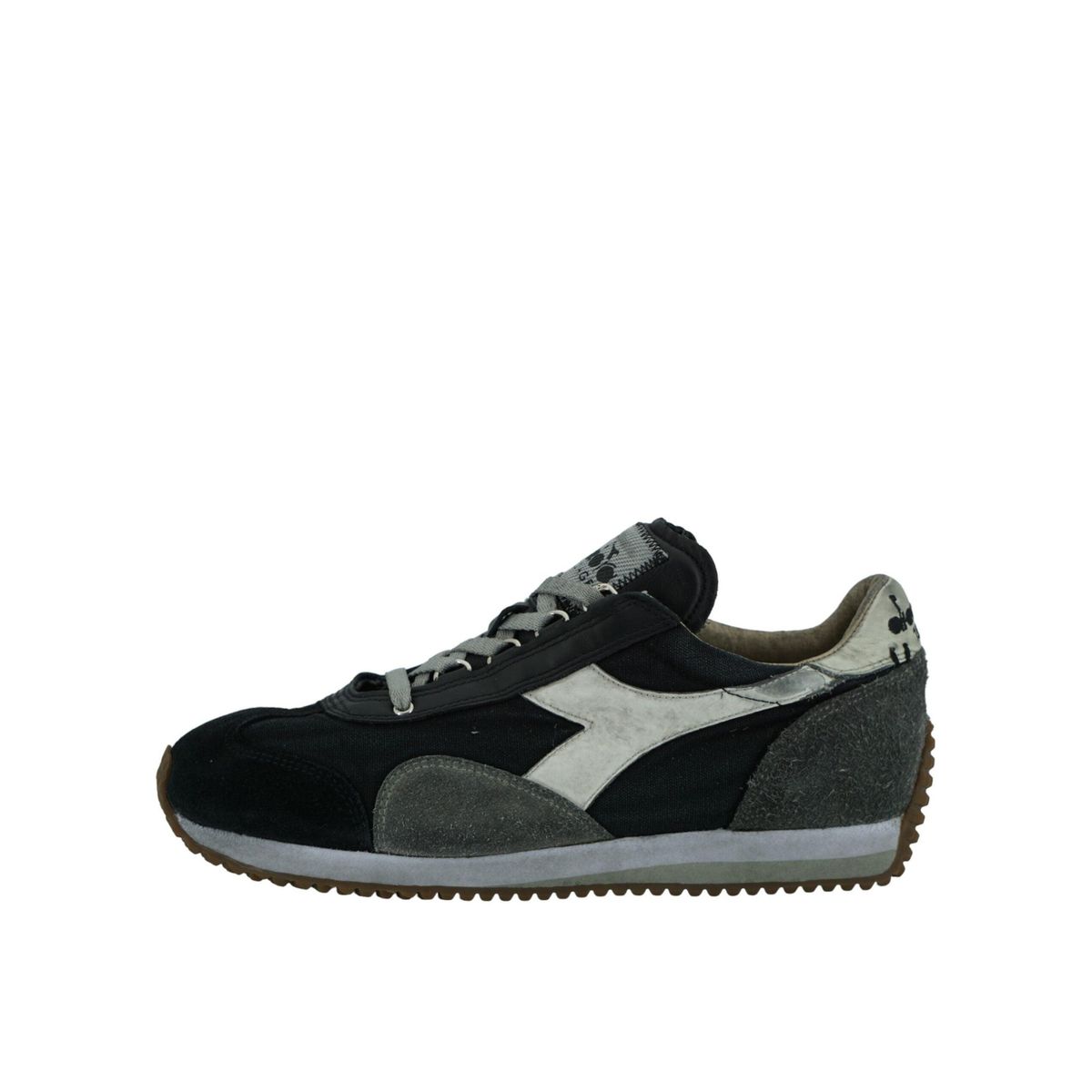 Diadora Black and Gray Equipe H Dirty Stone Wash Evo Sneakers