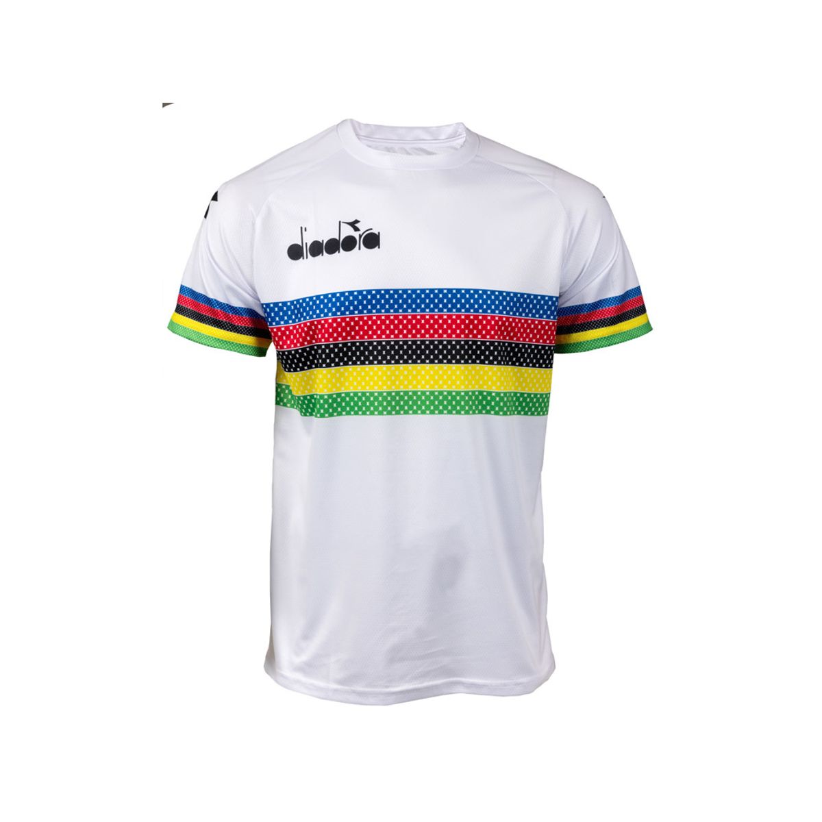 Diadora - Cykel T-Shirt med VM striber - Str. 4 år - Hvid