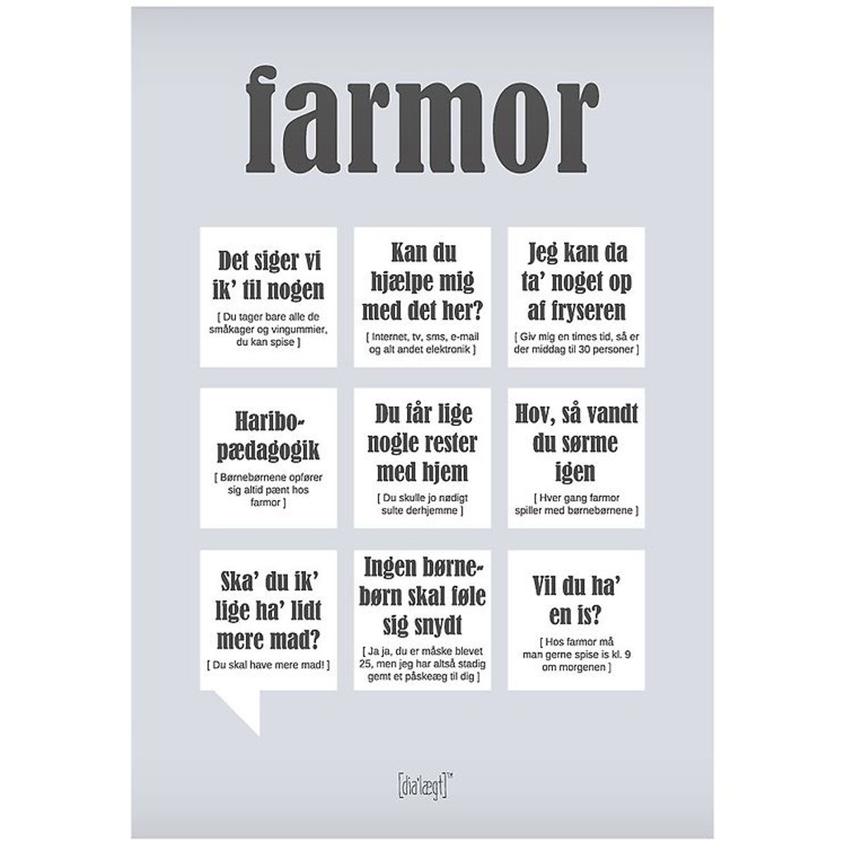 Dialægt Plakat - 30x42 - Farmor