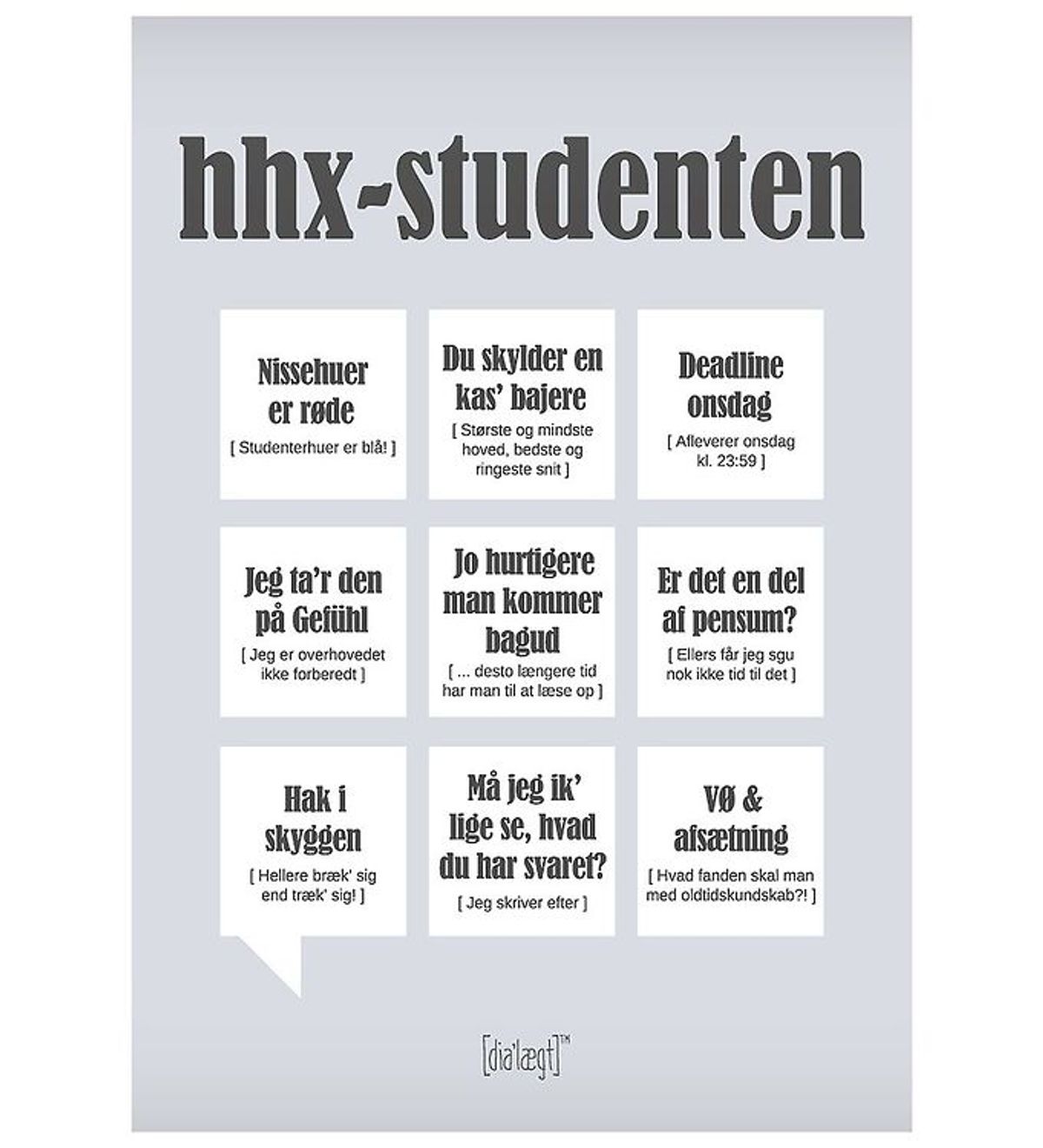 Dialægt Plakat - 30x42 - HHX-Studenten