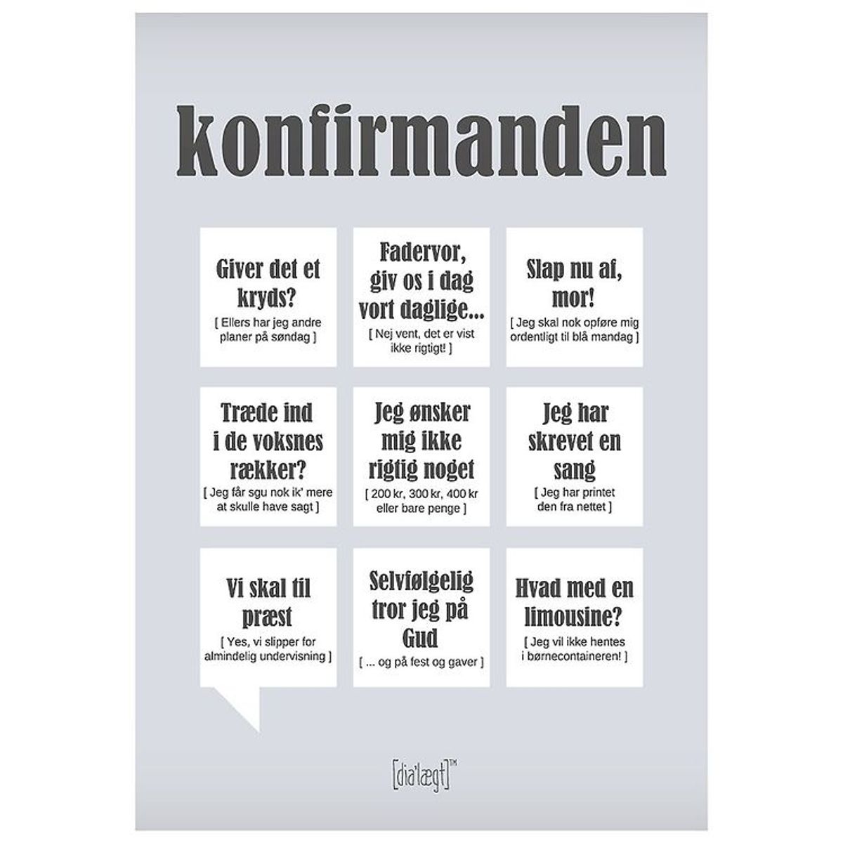 Dialægt Plakat - 30x42 - Konfirmanden