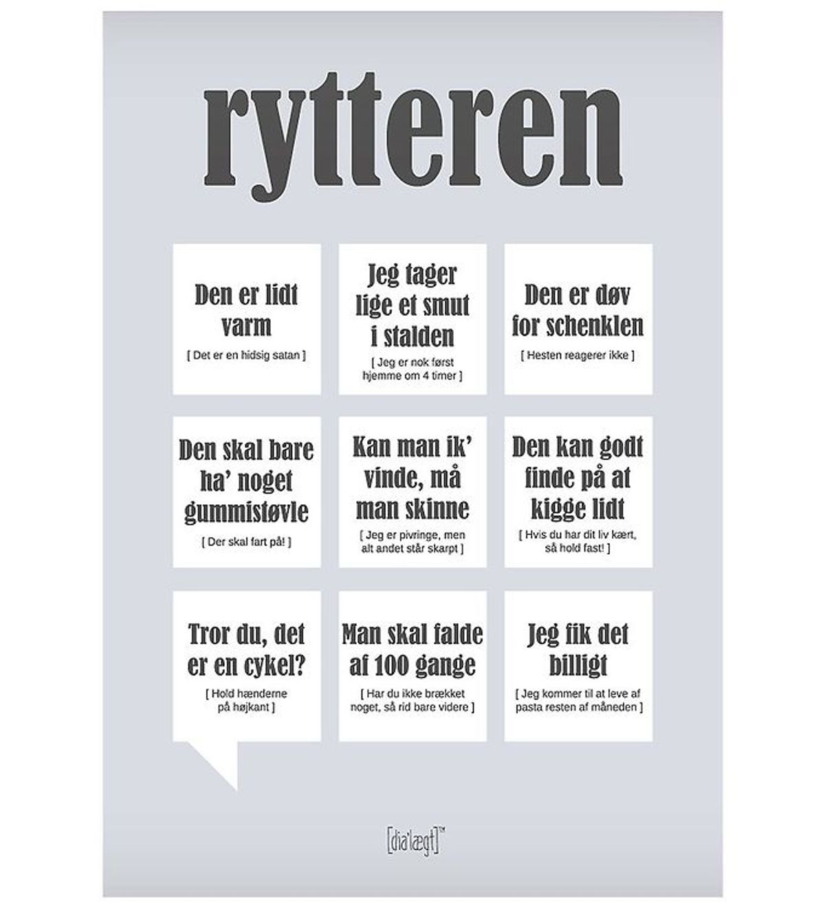 Dialægt Plakat - 30x42 - Rytteren