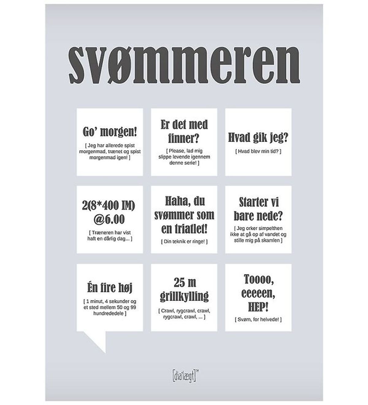 Dialægt Plakat - 30x42 - Svømmeren