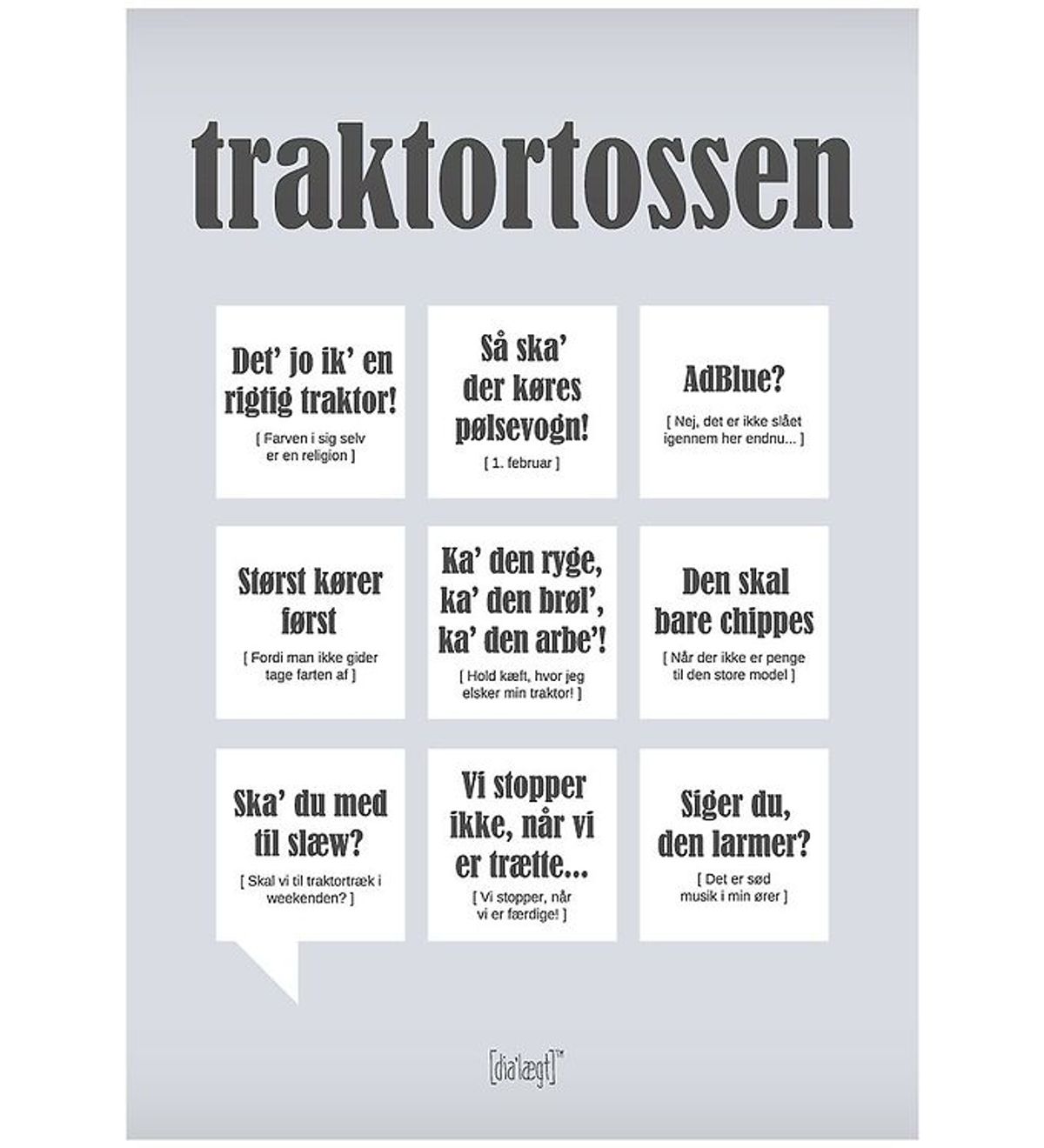 Dialægt Plakat - 50x70 - Traktortossen