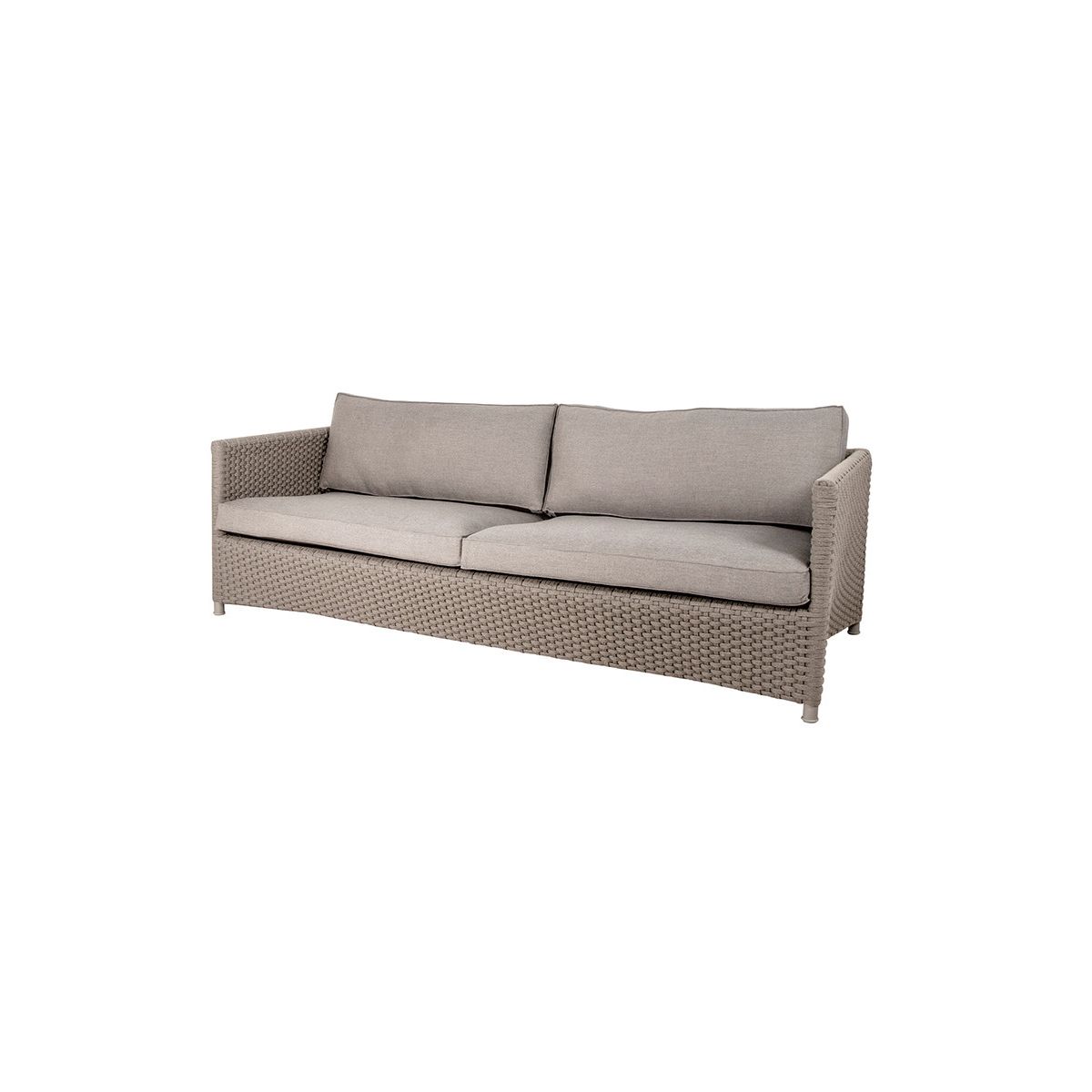 Diamond 3 pers Sofa inkl. hynde fra Cane-line (Taupe, Soft Rope, Cane-line Natté hynde)