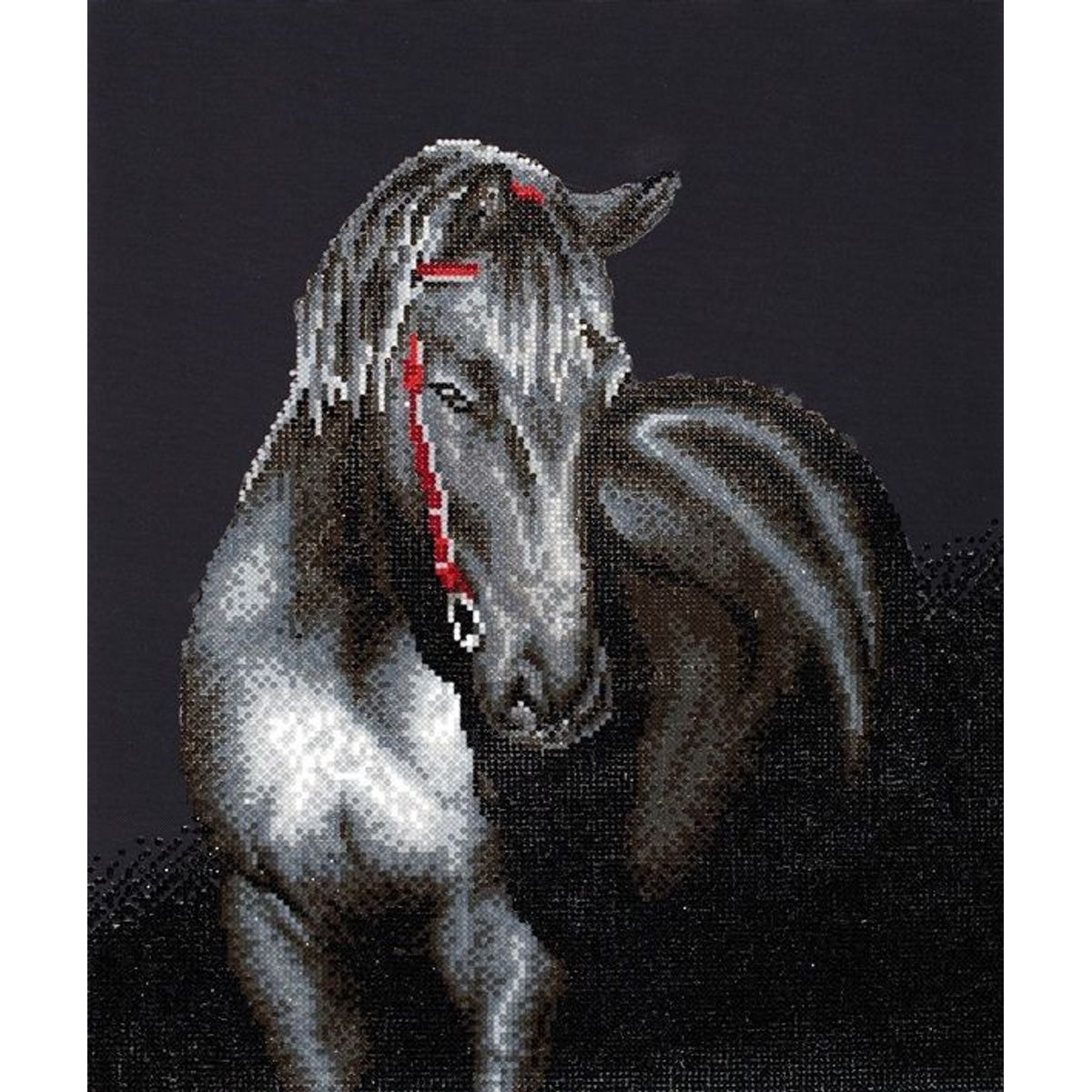 Diamond Dotz 53 x 42 cm - Midnight Stallion Hest