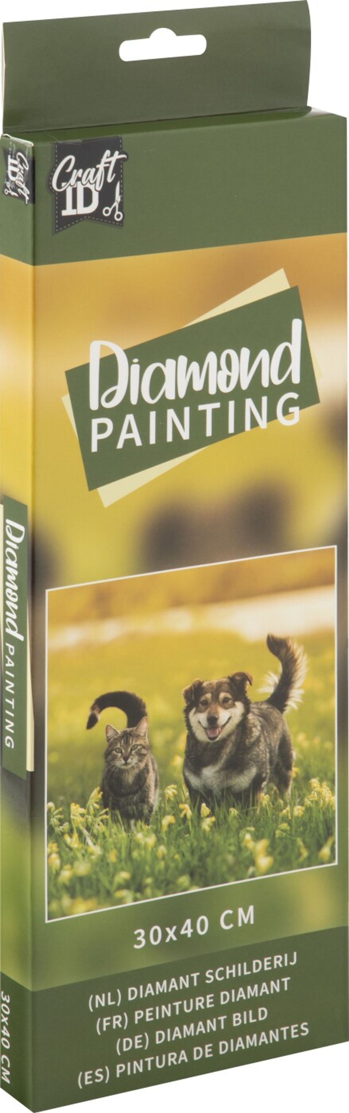 Diamond Painting - Hund Og Kat - 30x40 Cm