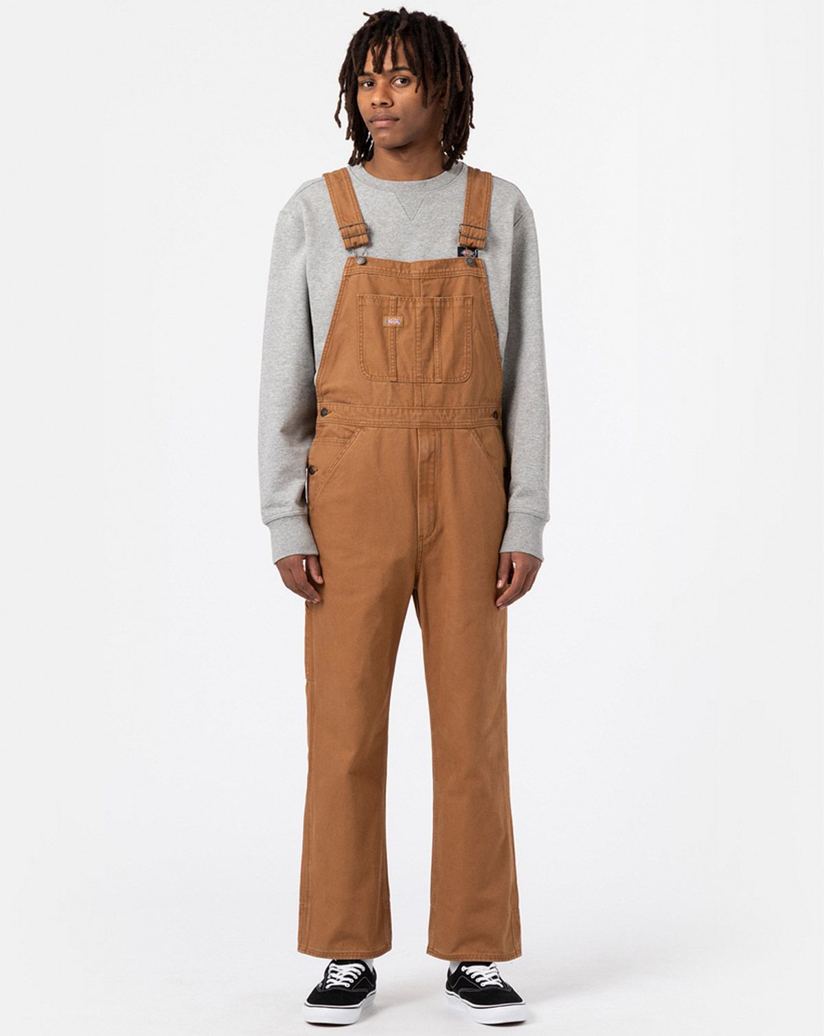 Dickies Duck Canvas Bib Stone Forvasket Brun Duck