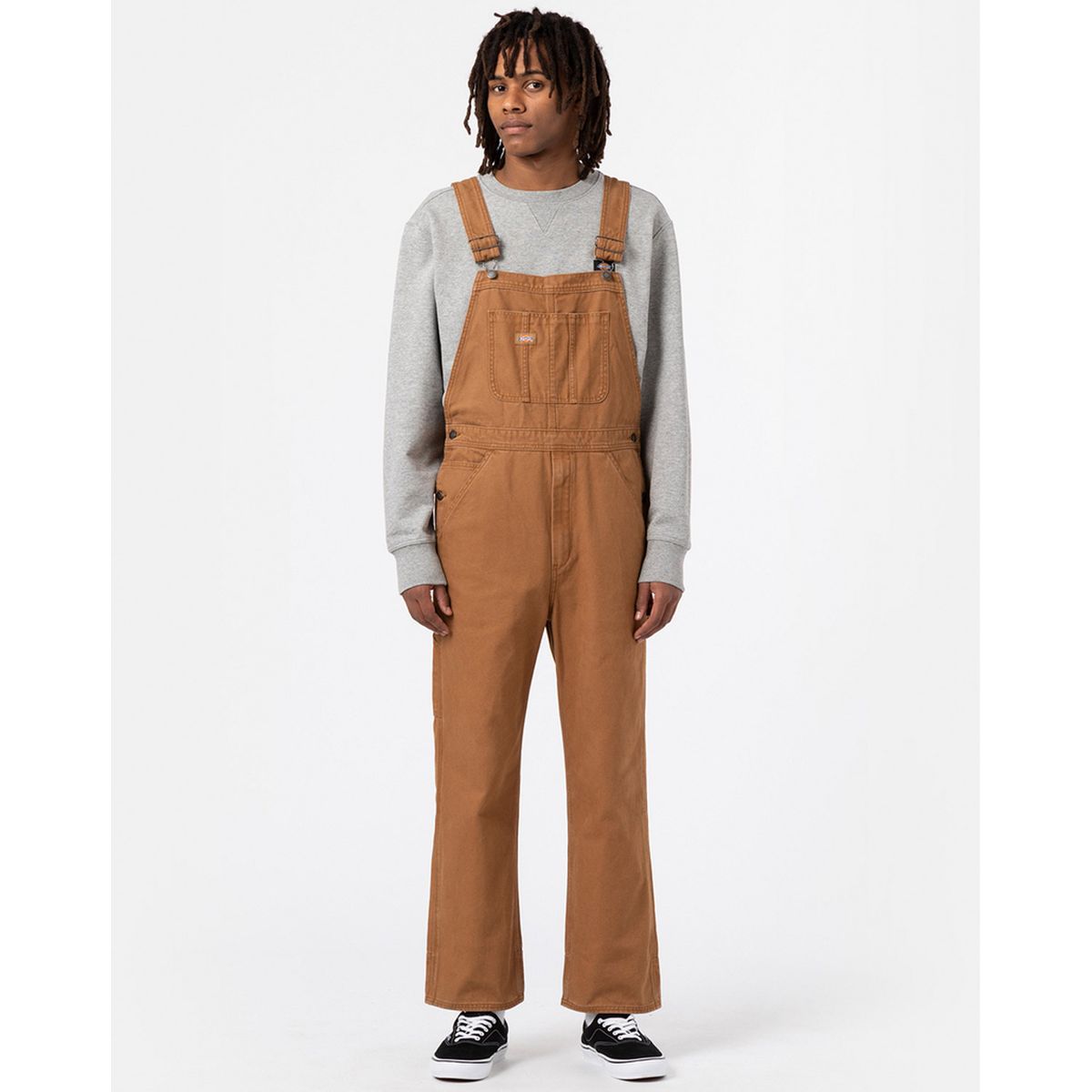 Dickies Duck Canvas Bib Stone Forvasket Brun Duck