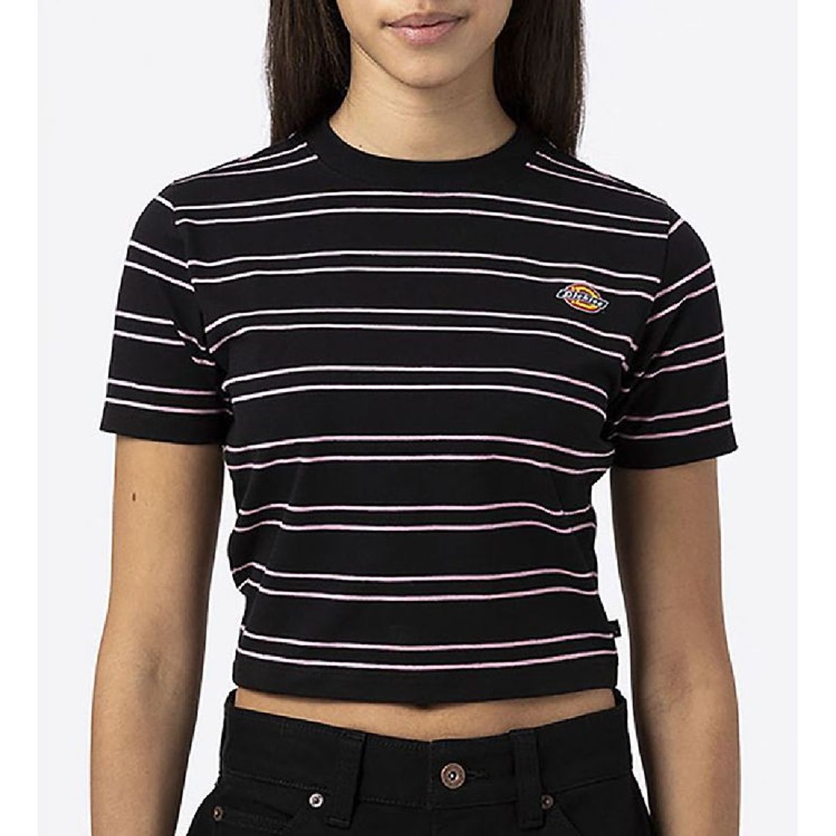 Dickies T-shirt - Cropped - Westover - Sort/Rosastsribet