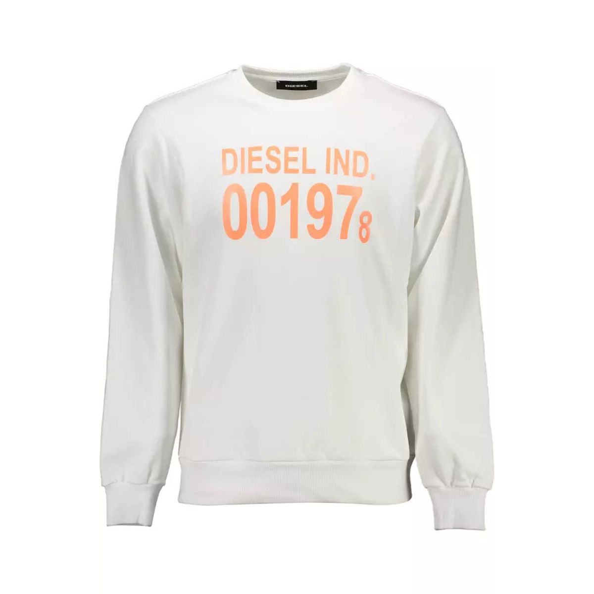 Diesel Crisp White Printed Cotton Sweatshirt