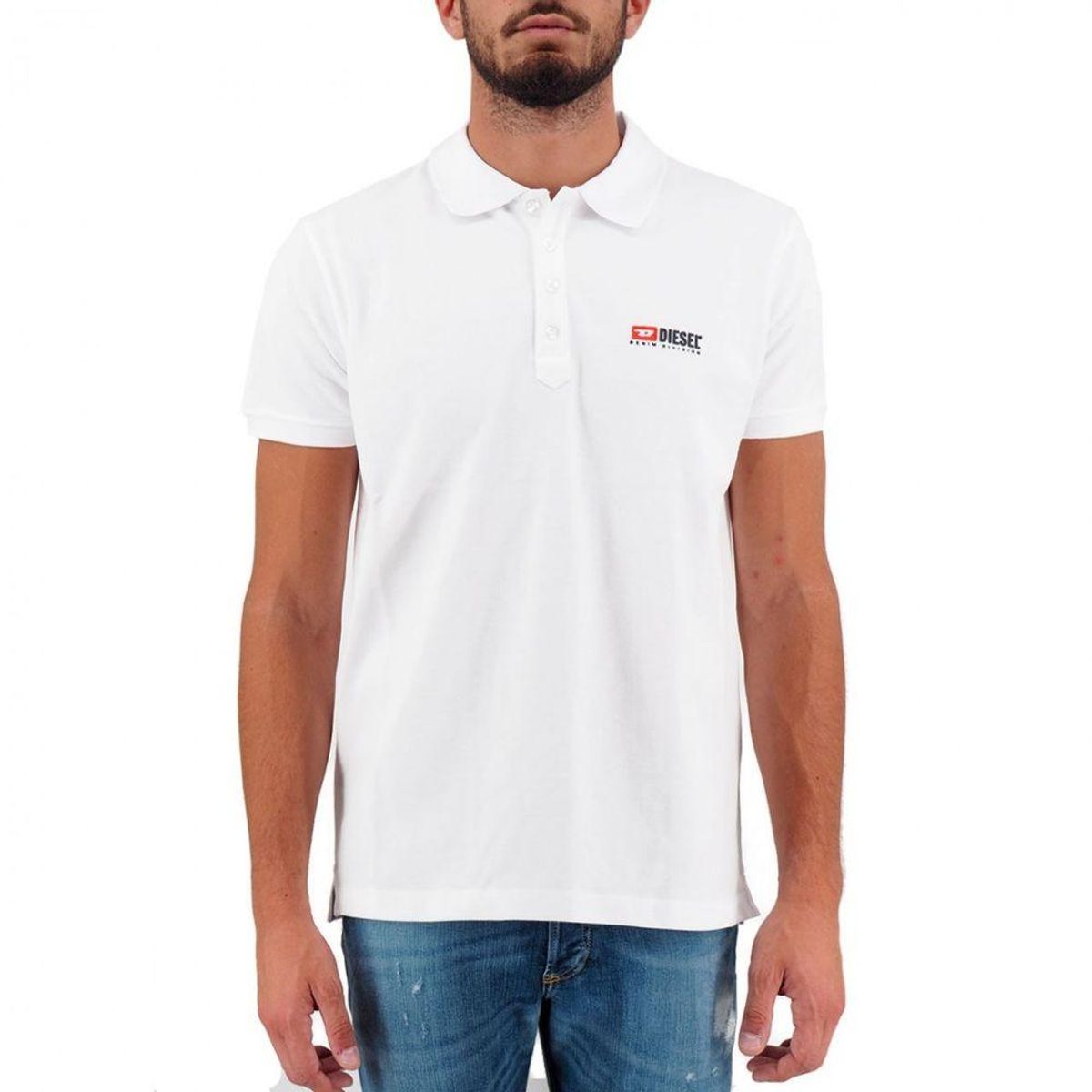 Diesel Hvid Bomuld Polo Shirt