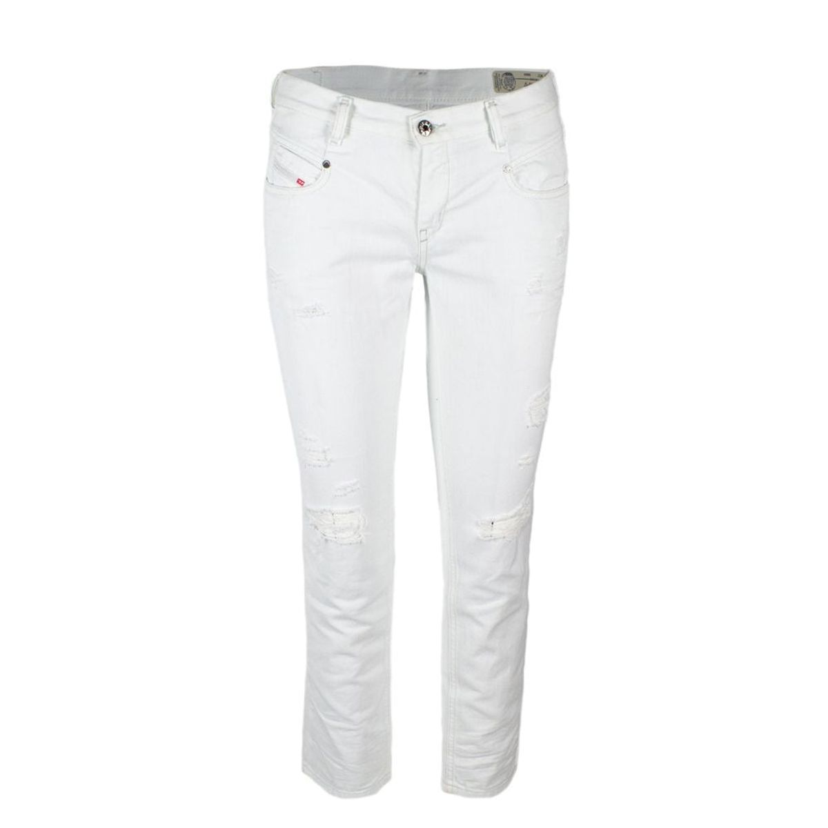 Diesel White Cotton Jeans & Pant