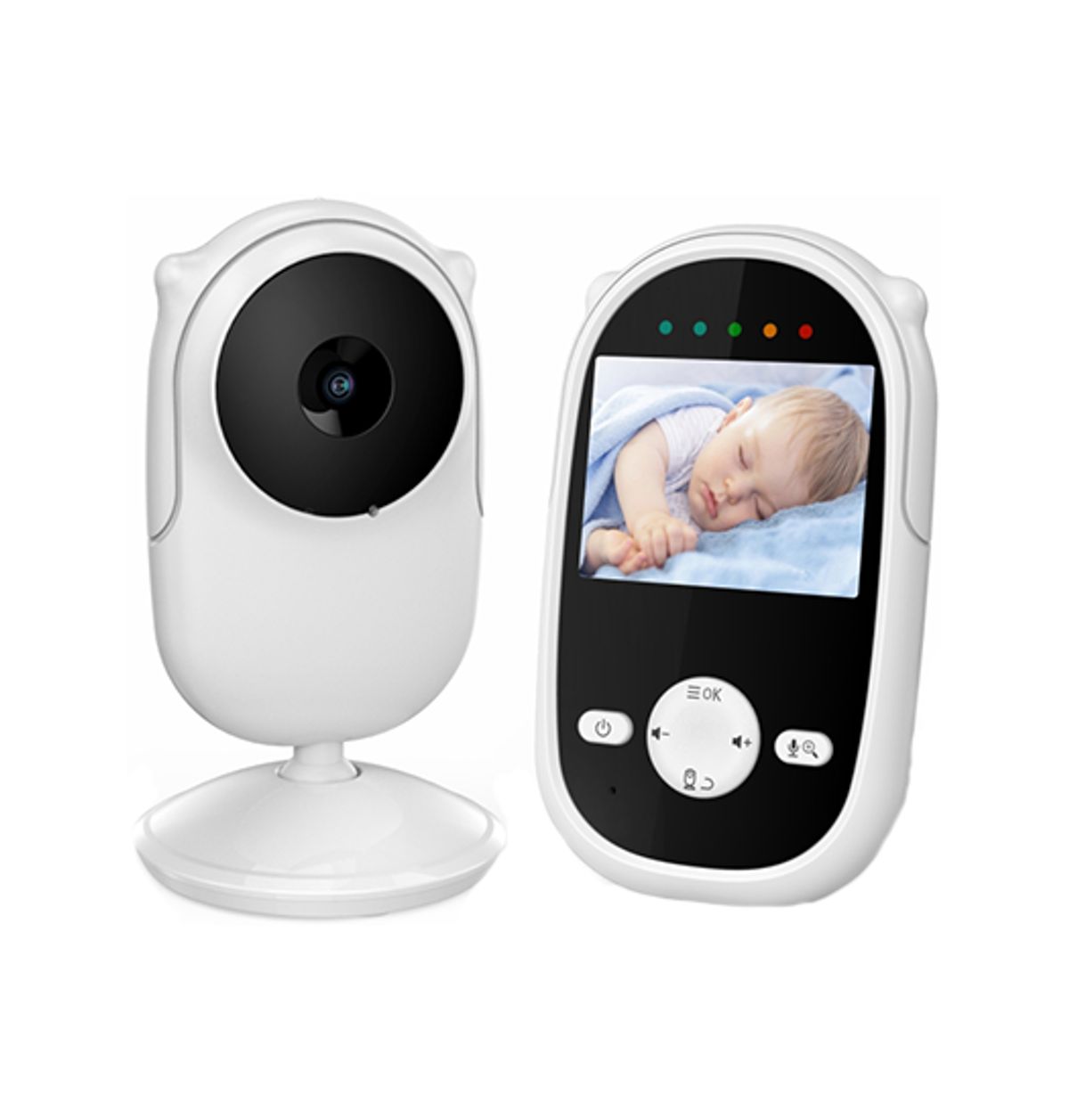 Digital Babyalarm m. Kamera 2.4" LCD skærm - Hvid