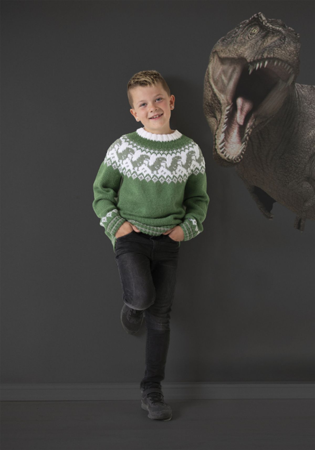 "Dino" Genser og hue - Viking Design 2131-6 Kit - 2-12 År - Viking Alpaca Storm, fra Viking