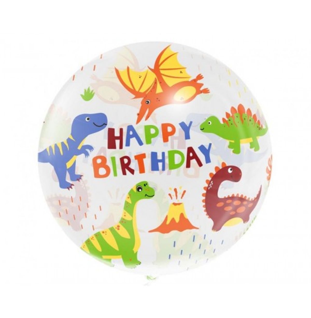 Dinosaurer Happy Birthday folieballon, 20" / 50 cm - Balloner